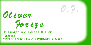 oliver forizs business card