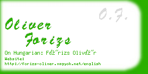 oliver forizs business card